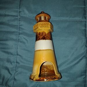 Ceramic Lighthouse Decor in Brown and Cream